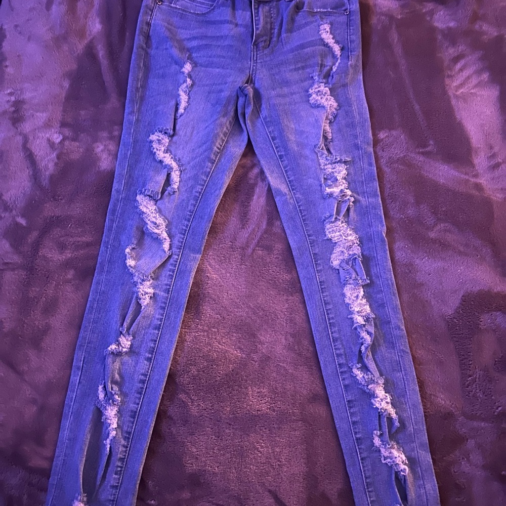 Almost Famous High Rise Ripped Denim Jean
